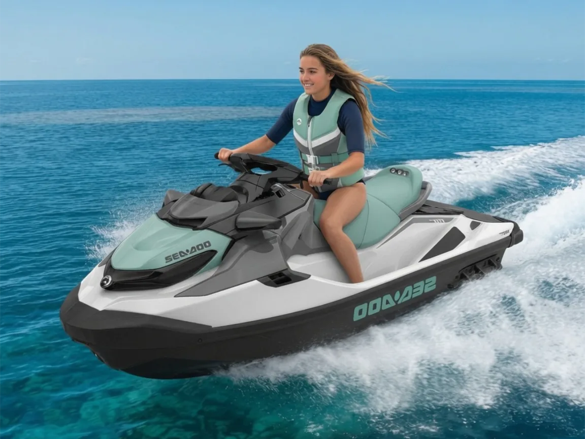 Moto de agua saliendo a navegar